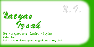 matyas izsak business card